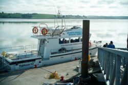 Atlantic Whale and Wildlife Tours Boat moored at the pier in Courtmacsherry West Cork